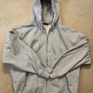 Brandy Melville Gray Zip-Up Hoodie